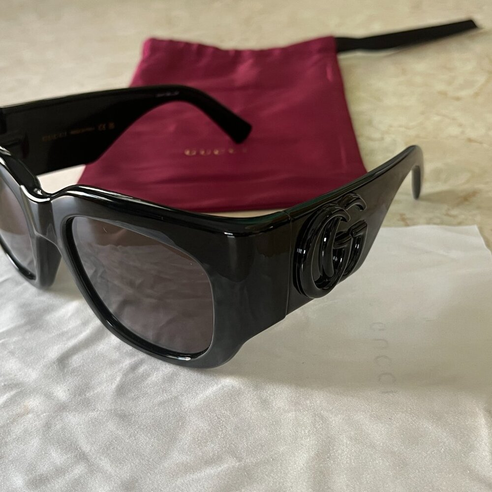 Gucci Black Marmont Monocolor 53mm Squared Sunglasses - Picture 6 of 11